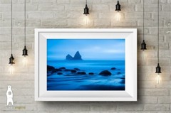 Pacific Coastal Photography Prints, Lone Ranch Beach, Minimal Blue Seascape