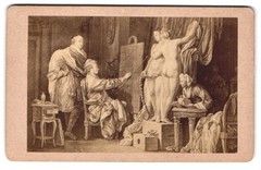 Photograph unknown photographer and place painter in artist studio with his nude