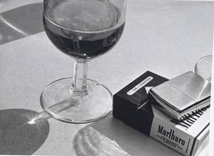 A Glass of Wine & a Pack of Marlboro Cigarettes-1980s- Photograph-Mark Bugzester