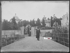 Man, Spain, Cemetery, Glass Photo Plate, Black & White Negative 9X12 Cm