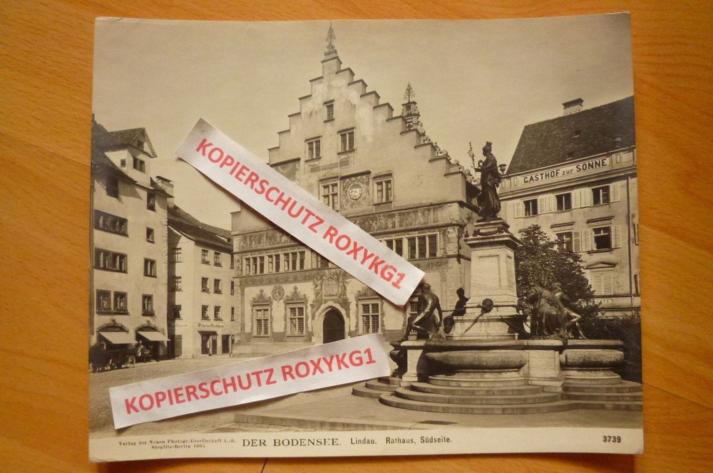 Old Photo Der Bodensee Lindau Town Hall Südseite 1905 Approx. 7 5/8×9 5/8in