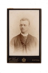 CDV photo portrait of a man with dedication-Gotha/Sudenburg 1892
