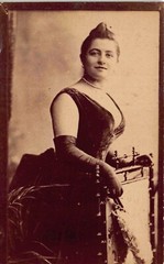 BOUDOIR Photo Card WOMAN lingerie dress gloves necklace busty victorian vintage