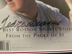 Ted Williams Signed, Framed Sports Illustrated Cover & Green Diamond Hologram