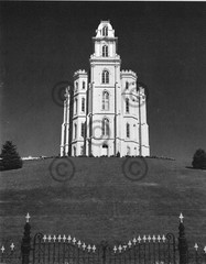 Book Plate Ansel Adams B/W 7.5 X 6″ Mormon temple, Manti, Utah, 1948