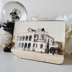 Vintage 1850s Picture of a Victorian Mansion in The USA 6×5