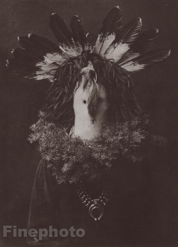 1900/72 EDWARD CURTIS Native American Indian Navaho Feather Costume Photogravure