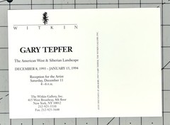 Gary Tepfer (b. 1951) Art Announcement Card 1994 – American West & Siberia