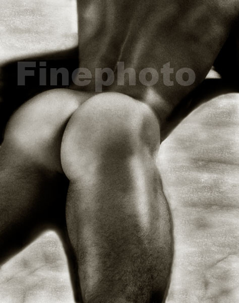 1995 Original SERGIO Nude Male Butt Sun Tan Body Art By THOMAS LIDGE Photo 8×11