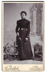 Photograph A. German, Vienna, Porzellangasse 16, Portrait Girl in Black K
