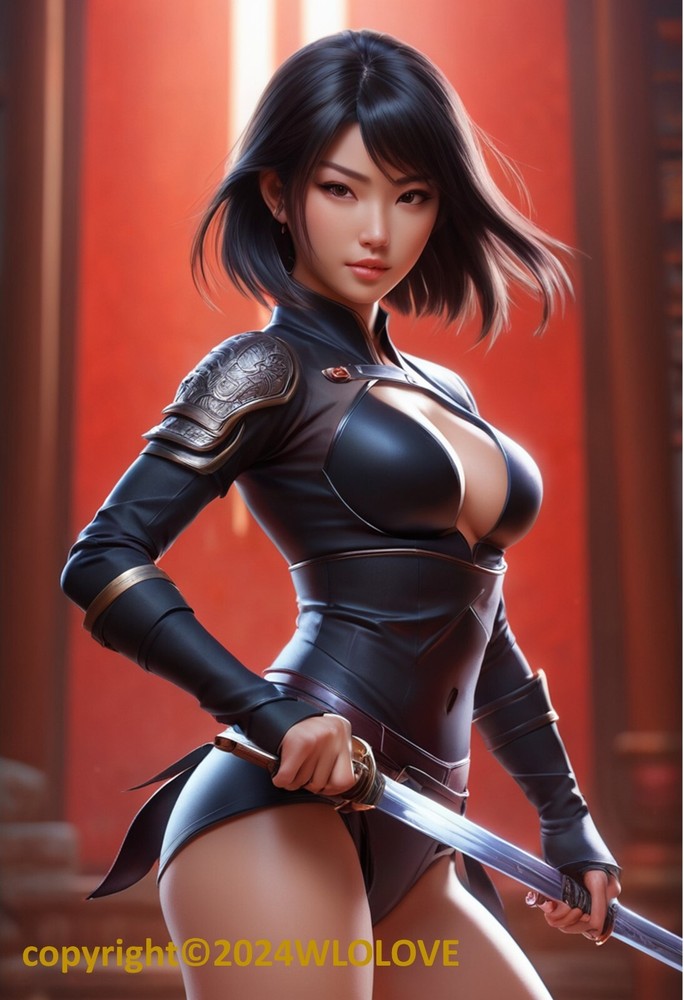 Beautiful Sensual Asian Girl Anime C on Quality semi-gloss Photo Paper 11″ x 17″
