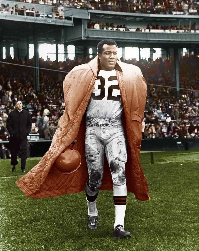 Jim Brown-sideline- 8×10 Colorized Print-FREE SHIPPING