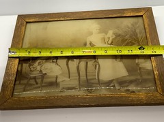 Antique Portrait Photo Woman Child Writing Reading Baker’s Art Gallery Framed