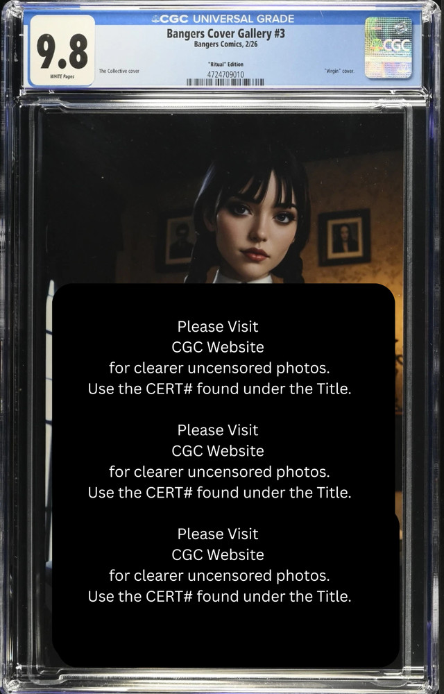 ** 2026 Bangers Comics Addams Cosplay VIRGIN Full Chase Variant LE 100 CGC 9.8 *