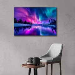 Northern Lights Aurora Borealis Photography, Northern Lights Canvas Art Print