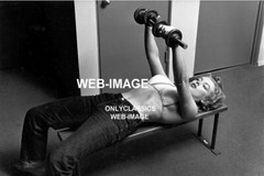 SEXY ACTRESS MARILYN MONROE GYM WORK OUT 12X18 PHOTO PINUP CHEESECAKE BIKINI TOP