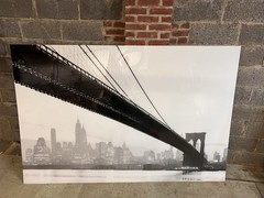 Brooklyn Bridge Plexi-Mount Black And White Photograph 87 X 58 1/2 Inches