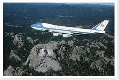 Air Force One Over Mount Rushmore 1990 George H. W. Bush Silver Halide Photo
