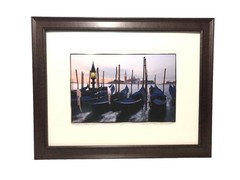 Venice Gondolas Photograph Print-Framed, Matted, Pencil Signed L.E. 27.5”x21.5”
