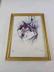 Vintage Randy Fehr Portraits Art LOT Prints Painting Drawing Bobcat Wolf Cougar