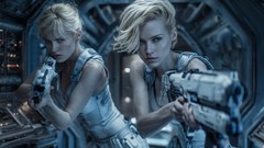 Background Digital Wallpaper Picture Screen Image sci-fi lady space 4K