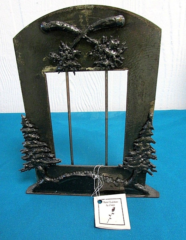 LARRY LEWIS ORIGINAL Photo Frame 4 x 6 Picture Rustic Cabin Metal Sculptor C49