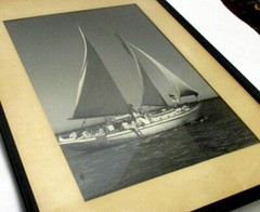 Vtg ART PHOTO SAILBOAT NAUTICAL Hamptons Framed