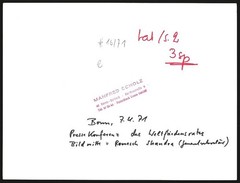 Photograph of the World Peace Council press conference in Bonn, 1971,…