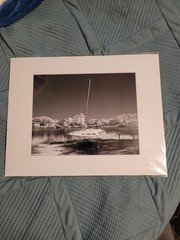 Catalina 25 Sailboat In 720nm Infrared Matted 8 By 10 Photography Print