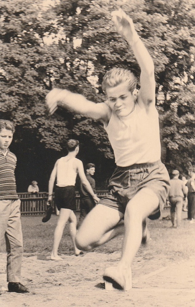 Photo postcard pretty boy in sports dress Jungmann fashion snapshot