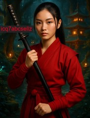 Digital Image – Wallpaper Background Art – Warrior in Red