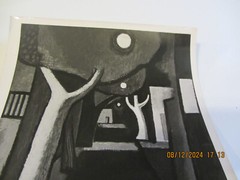 VINTAGE PHOTOGRAPH OF MODERN ART PICTURE ABSTRACT STREET SCENE SIGNED (XL55)