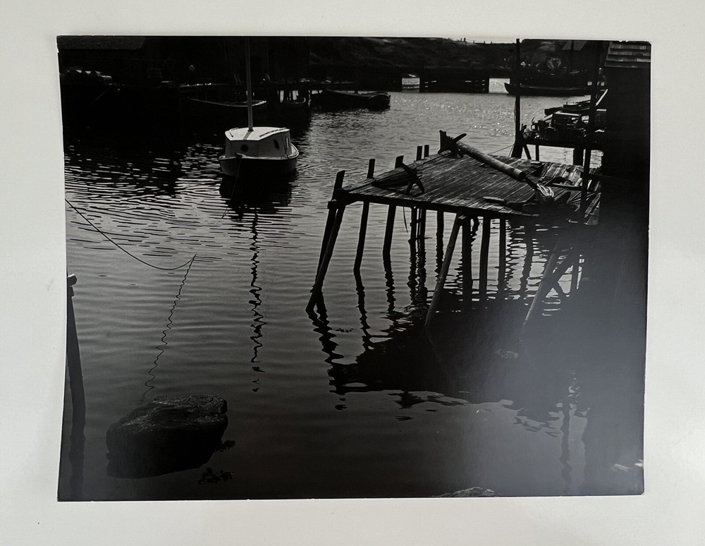 Vintage Large Black & White Photograph Photography Print Nautical Sail Boat
