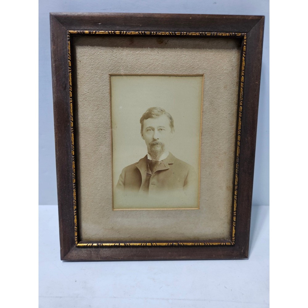 Portrait Man R. L. Mook Mustache Wood Frame Collins Art Company Fort Worth Texas
