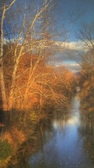 19×13 Digital Art Photograph Blue Ridge Mountains Virginia River in Fall