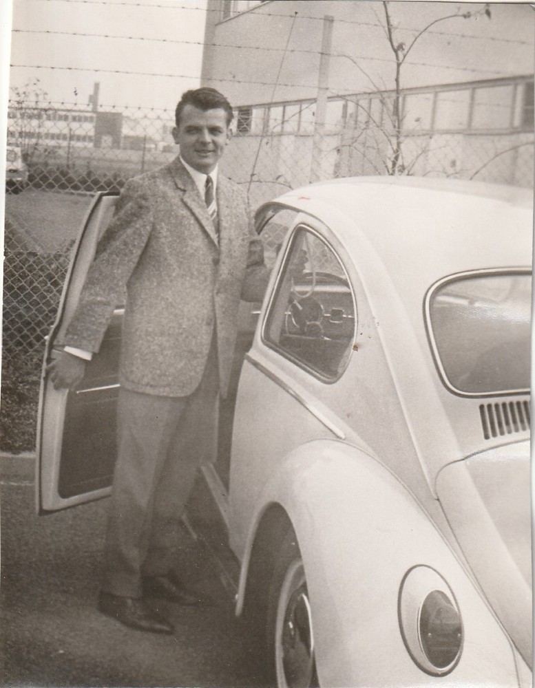 Vintage Photo Man with VW Beetle 1967 Car Classic Car