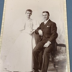 Vintage 1920s Cute Couple Portrait by Hanson Cabinet Card Photograph Portland ME