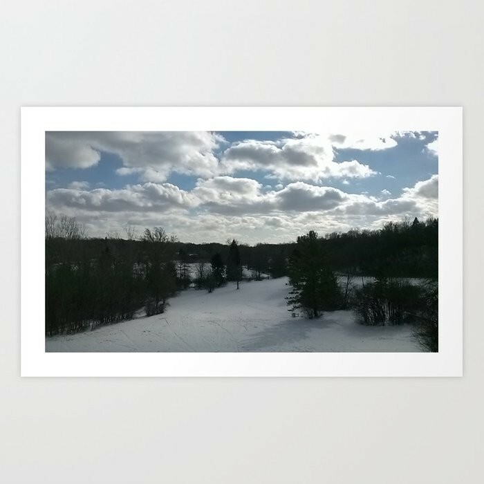 art print 21″ x 17″ photography Winter’s Domain Forest Sky Snow Landscape