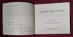 RARE Association Copy Michael A Smith Landscape 1975–1979 SIGNED Exhibit Booklet
