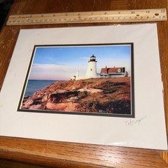 Signed Matted Tod Cooper New England Pemaquid Point Lighthouse Maine Photograph