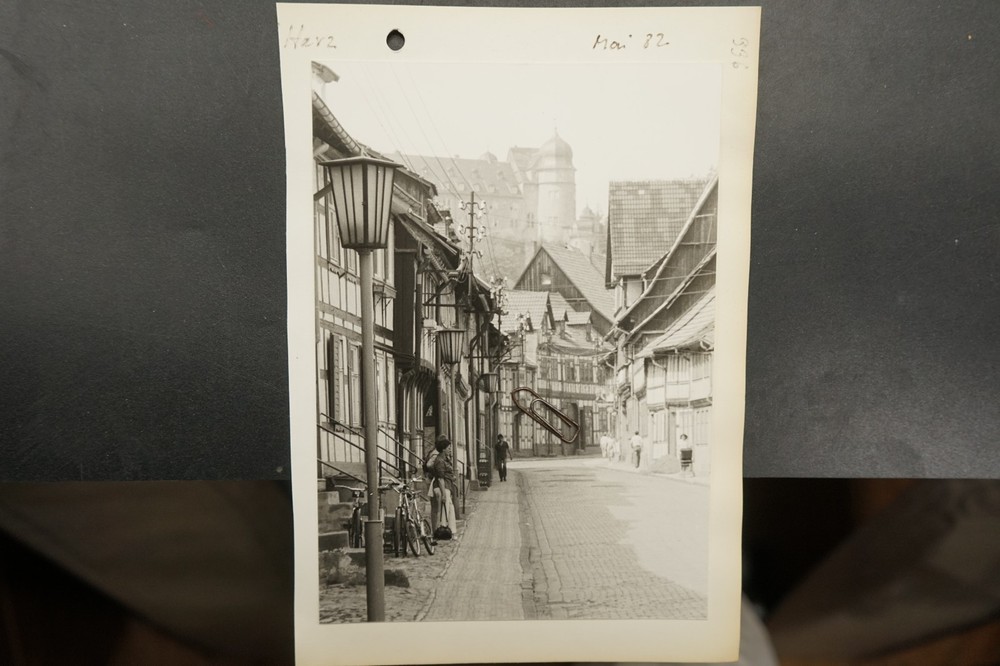 Photo view Stollberg Harz GDR building half-timbered historical architecture picture old