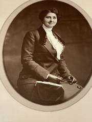 Vintage Edwardian Woman Portrait Photograph Sepia Tone Signed H. Core 1900s