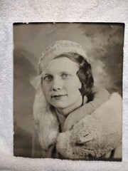 Set Of 2 Vtg Tinted/Cooked Photos Exactly Same Lady & Pose. 8″x 10″ & 8″x 6″