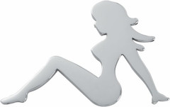 90010 11 X 17 Inches Chrome Sitting Nude, Face Left, 3 Stud Mount