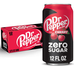 Dr Pepper Zero Sugar Cherry Soda Pop, 12 fl oz, 12 Pack Cans [FREE SHIPPING]