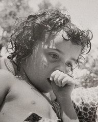 Vintage Film Photo France Child In Summer Camp 18X24CM 1960