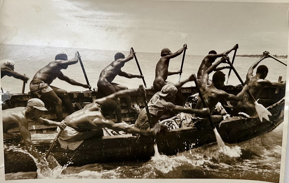 ALFRED EISENSTAEDT Orig. 1950s Photo “Rowing Tribes Unloading Cocoa, Ghana”