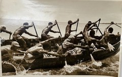 ALFRED EISENSTAEDT Orig. 1950s Photo “Rowing Tribes Unloading Cocoa, Ghana”