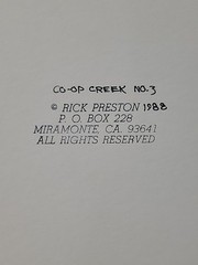 “Co-Op Creek” by Rick Preston 1988 #3, matted and signed,NO FRAME.