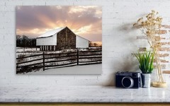 Barn Sunset Snow Photography Gettysburg Civil War Farm Pennsylvania Art Print